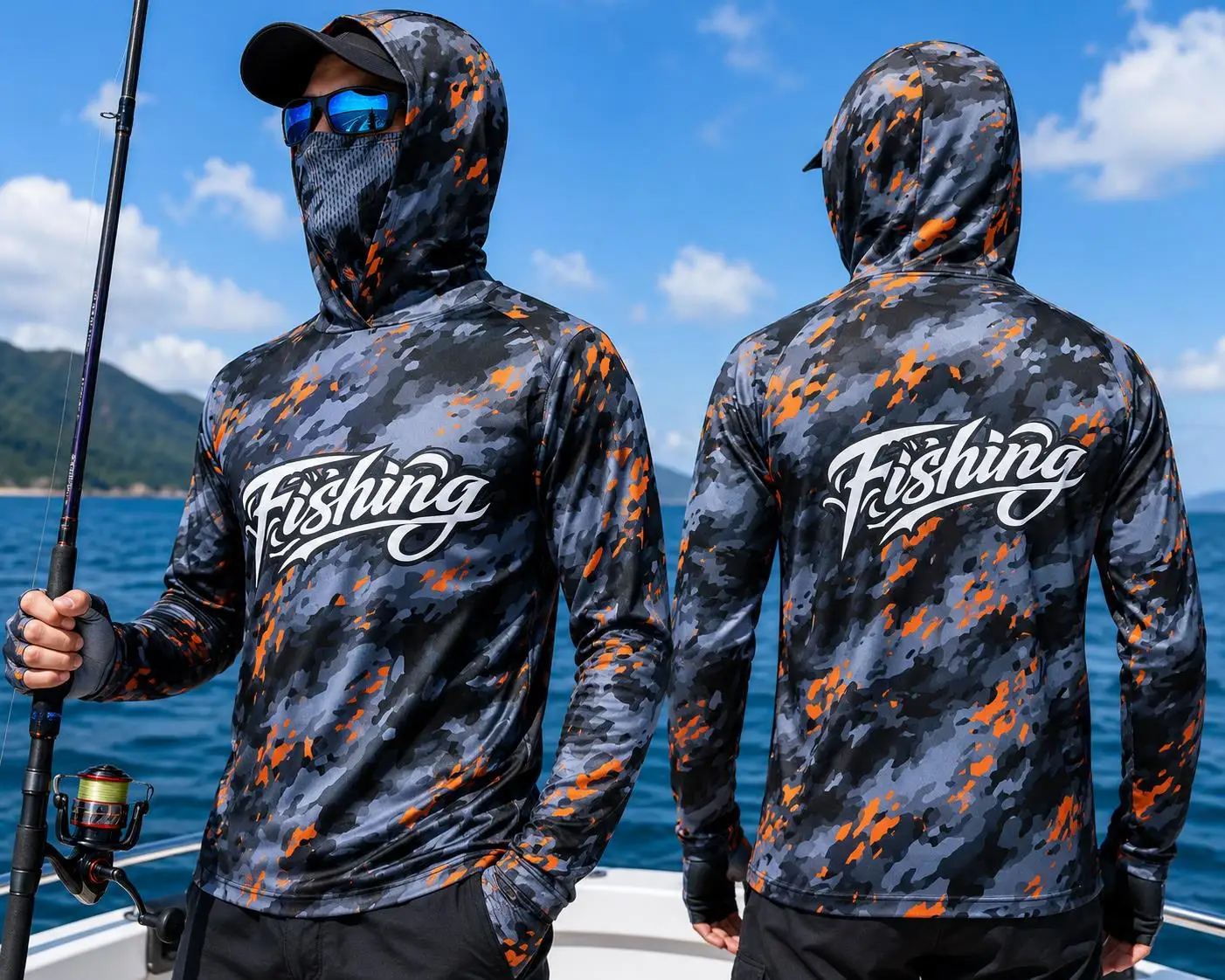 Fishing - Maglia da pesca con cappuccio per